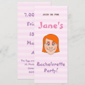 Junggeselinnen-Abschied Einladung (Vorne/Hinten)