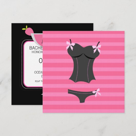 Junggeselinnen-Abschied Einladung (Vorne/Hinten)