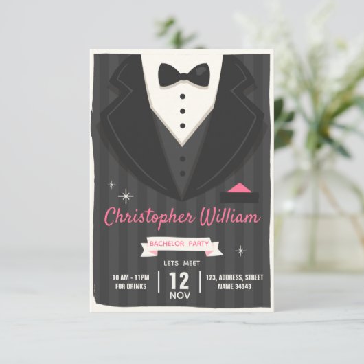 Junggeselinnen-Abschied Einladung (Stehend Vorderseite)