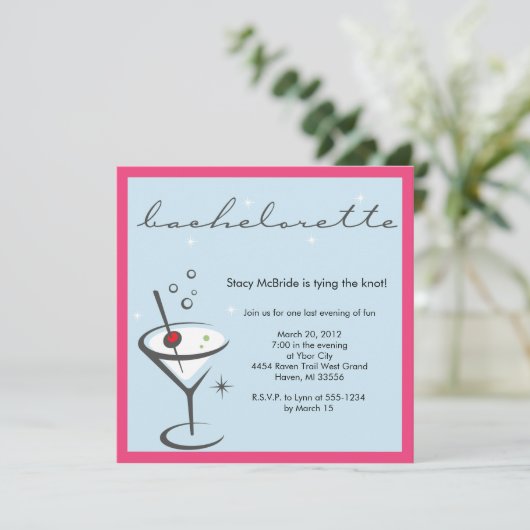 Junggeselinnen-Abschied Einladung (Stehend Vorderseite)