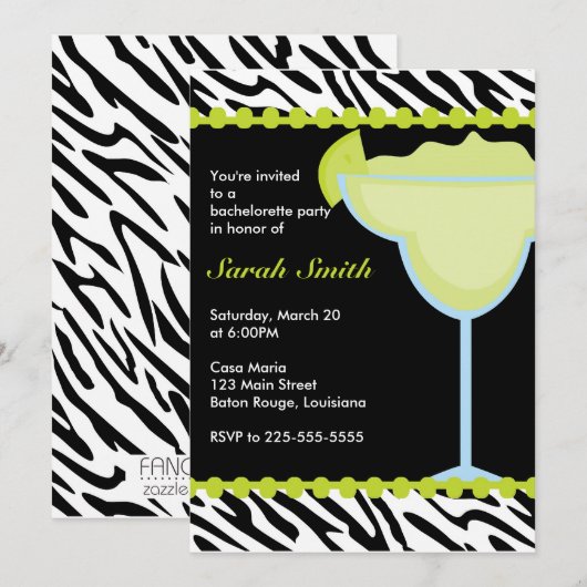 Junggeselinnen-Abschied Einladung (Vorne/Hinten)