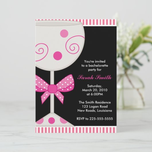 Junggeselinnen-Abschied Einladung (Stehend Vorderseite)