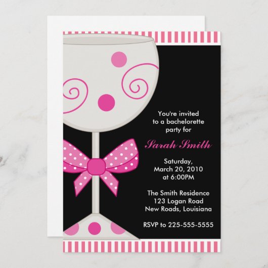 Junggeselinnen-Abschied Einladung (Vorne/Hinten)