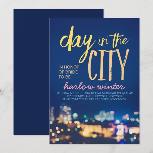 Junggeselinnen-Abschied Einladung (Vorne/Hinten)