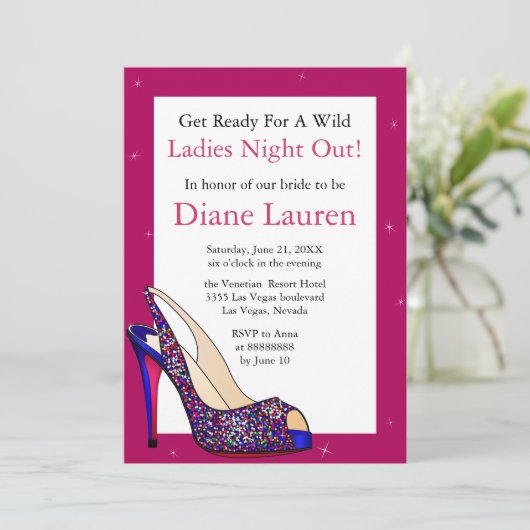 Junggeselinnen-Abschied Einladung (Stehend Vorderseite)