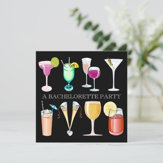 Junggeselinnen-Abschied Einladung (Stehend Vorderseite)