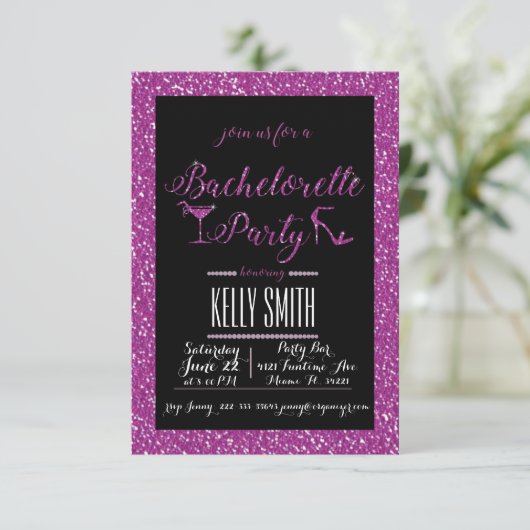 Junggeselinnen-Abschied Einladung (Stehend Vorderseite)