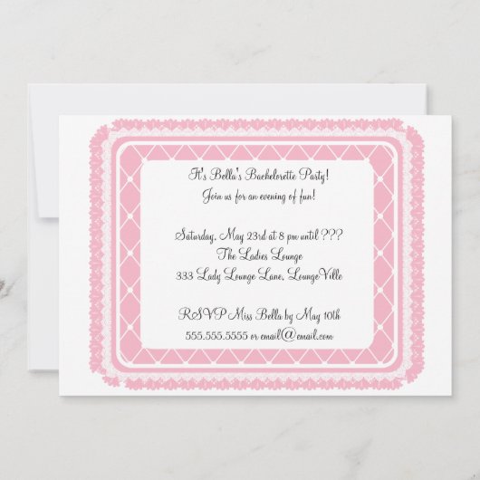 Junggeselinnen-Abschied Einladung (Rückseite)