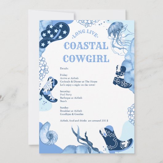 Junggeselinnen-Abschied Einladung (Rückseite)