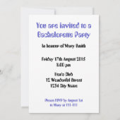 Junggeselinnen-Abschied Einladung (Rückseite)