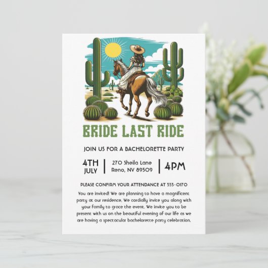 Junggeselinnen-Abschied Einladung (Stehend Vorderseite)