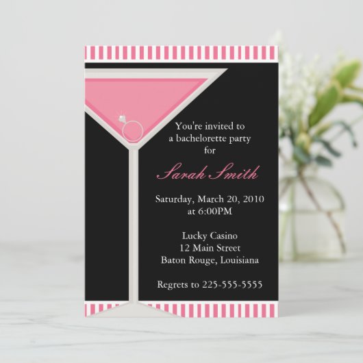 Junggeselinnen-Abschied Einladung (Stehend Vorderseite)