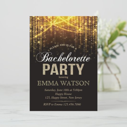 Junggeselinnen-Abschied Einladung (Stehend Vorderseite)