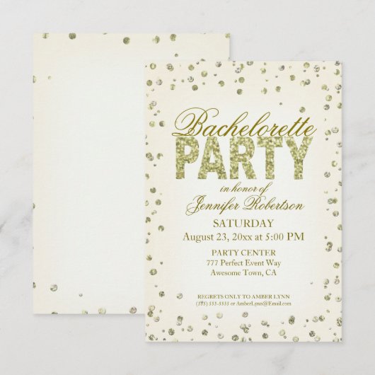 Junggeselinnen-Abschied Einladung (Vorne/Hinten)