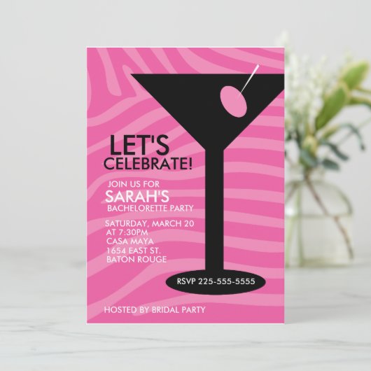 Junggeselinnen-Abschied Einladung (Stehend Vorderseite)