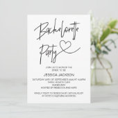 Junggeselinnen-Abschied Einladung Hens Nachteinlad (Stehend Vorderseite)