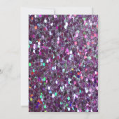 Junggeselinnen-Abschied Einladung | LILA GLITZER (Rückseite)