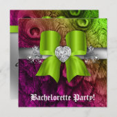 Junggeselinnen-Abschied Einladung Pfauenschwanz Li (Vorne/Hinten)