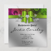 Junggeselinnen-Abschied Einladung Pfauenschwanz Li (Rückseite)