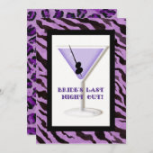 Junggeselinnen-Abschied Einladung - Zebra 'n Leopa (Vorne/Hinten)