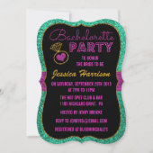 Junggeselinnen-Abschied Einladungen - Glitzer (Vorderseite)