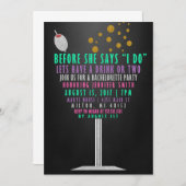 Junggeselinnen-Abschied Einladungen - Glitzer (Vorne/Hinten)