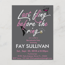 Junggeselinnen-Abschied Einladungspostkarte