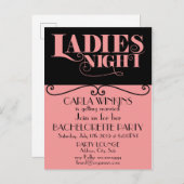 Junggeselinnen-Abschied Einladungspostkarte (Vorne/Hinten)