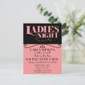 Junggeselinnen-Abschied Einladungspostkarte (Stehend Vorderseite)