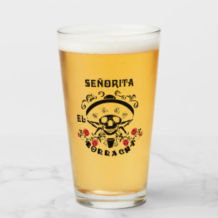 Junggeselinnen-Abschied El Borracha Beer Glas