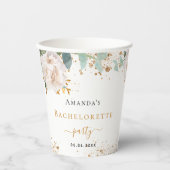 Junggeselinnen-Abschied-Eukalyptus-Glitzer Pappbecher (Vorderseite)