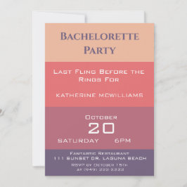 Junggeselinnen-Abschied-Fall-Farbstreifen Einladung
