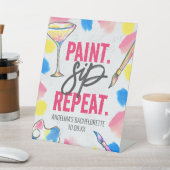 Junggeselinnen-Abschied Farbe und Sip Marmor Zeich Sockelschild (In SItu)