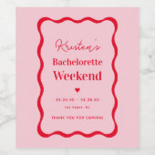 Junggeselinnen-Abschied-Favoriten in Rosa und Rot Weinetikett (Einzelnes Label)