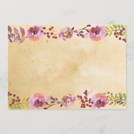 Junggeselinnen-Abschied Floral Jars Pink Wood Programm (Rückseite)