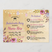 Junggeselinnen-Abschied Floral Jars Pink Wood Programm (Vorderseite)