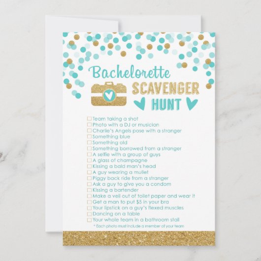 Junggeselinnen-Abschied Foto Scavenger Jagdspiel (Vorderseite)