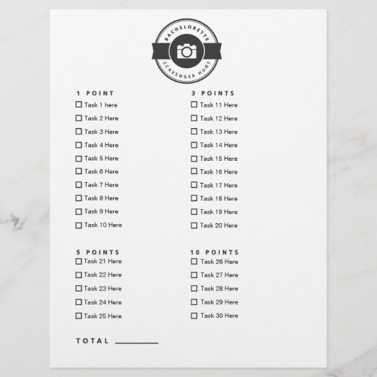 Junggeselinnen-Abschied Foto Scavenger Jagdspiel (Vorderseite)