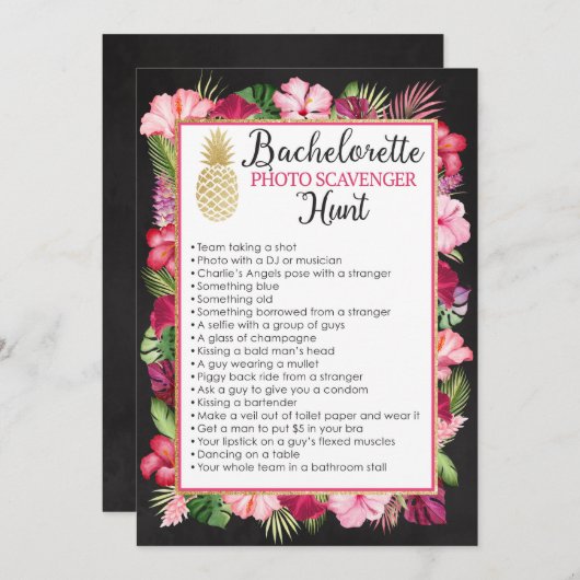 Junggeselinnen-Abschied Foto Scavenger Jagdspiel (Vorne/Hinten)