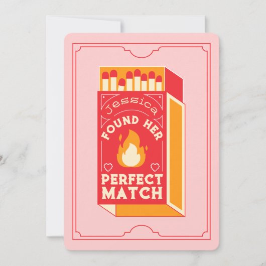 Junggeselinnen-Abschied "Found Her Match" individu Einladung (Vorderseite)