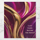 Junggeselinnen-Abschied - Fuchsia Lila und Gold- Weinetikett (Einzelnes Label)