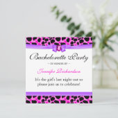Junggeselinnen-Abschied Funky Diva Leopard Rosa Einladung (Stehend Vorderseite)