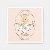 Junggeselinnen-Abschied Funny Female Cartoon Fun P Serviette (Vorderseite)