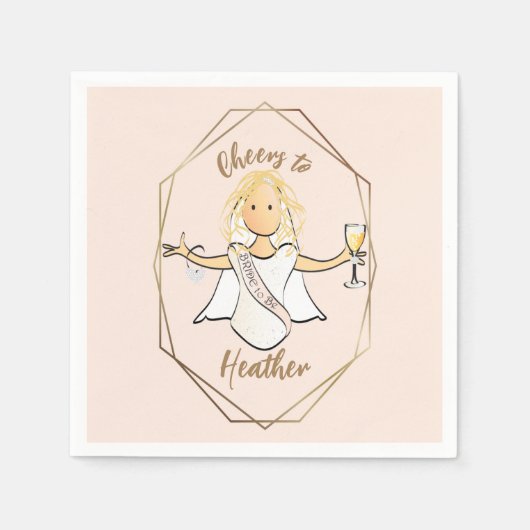 Junggeselinnen-Abschied Funny Female Cartoon Fun P Serviette (Vorderseite)