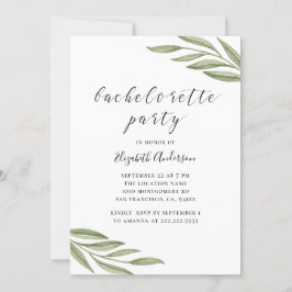 Junggeselinnen-Abschied für Aquarellpflanzen Einladung