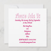 Junggeselinnen-Abschied für Ballsaal Einladung (Rückseite)