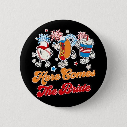 Junggeselinnen-Abschied für Baseball hier Button (Vorderseite)