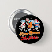 Junggeselinnen-Abschied für Baseball hier Button (Vorne & Hinten)