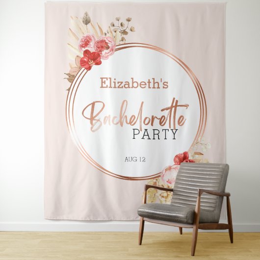 Junggeselinnen-Abschied für die blorfarbene Rose Wandteppich (Beispiel)