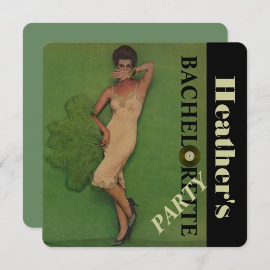 Junggeselinnen-Abschied für Fingerie im Retro-Stil Einladung (Vorne/Hinten)